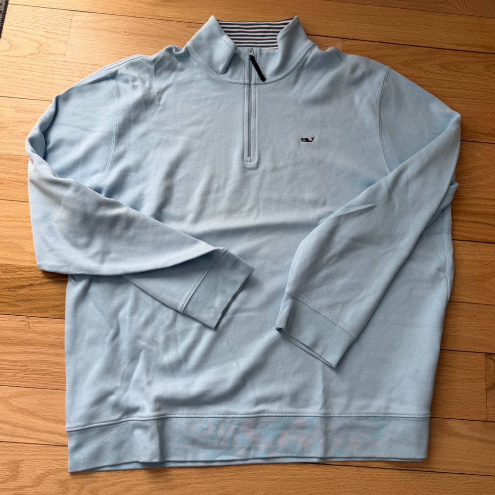 Vineyard Vines Light Blue Zip Up Sweater